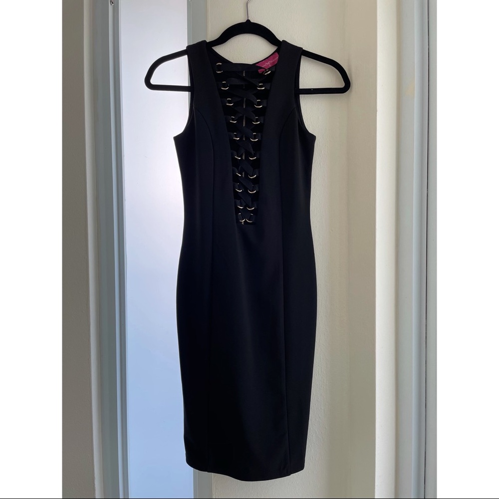 Little black dress with sexy front